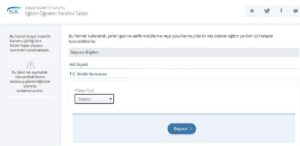 e-Devlet Okul Yardım Parası Başvurusu