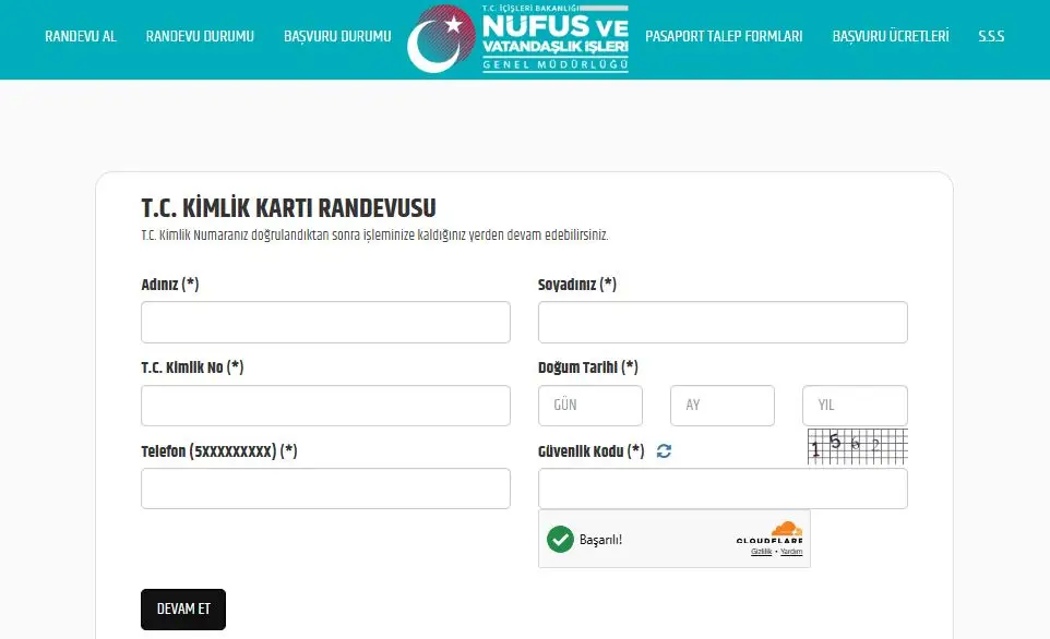 T.C. Kimlik Kartı Başvurusu ve Yenileme İşlemleri